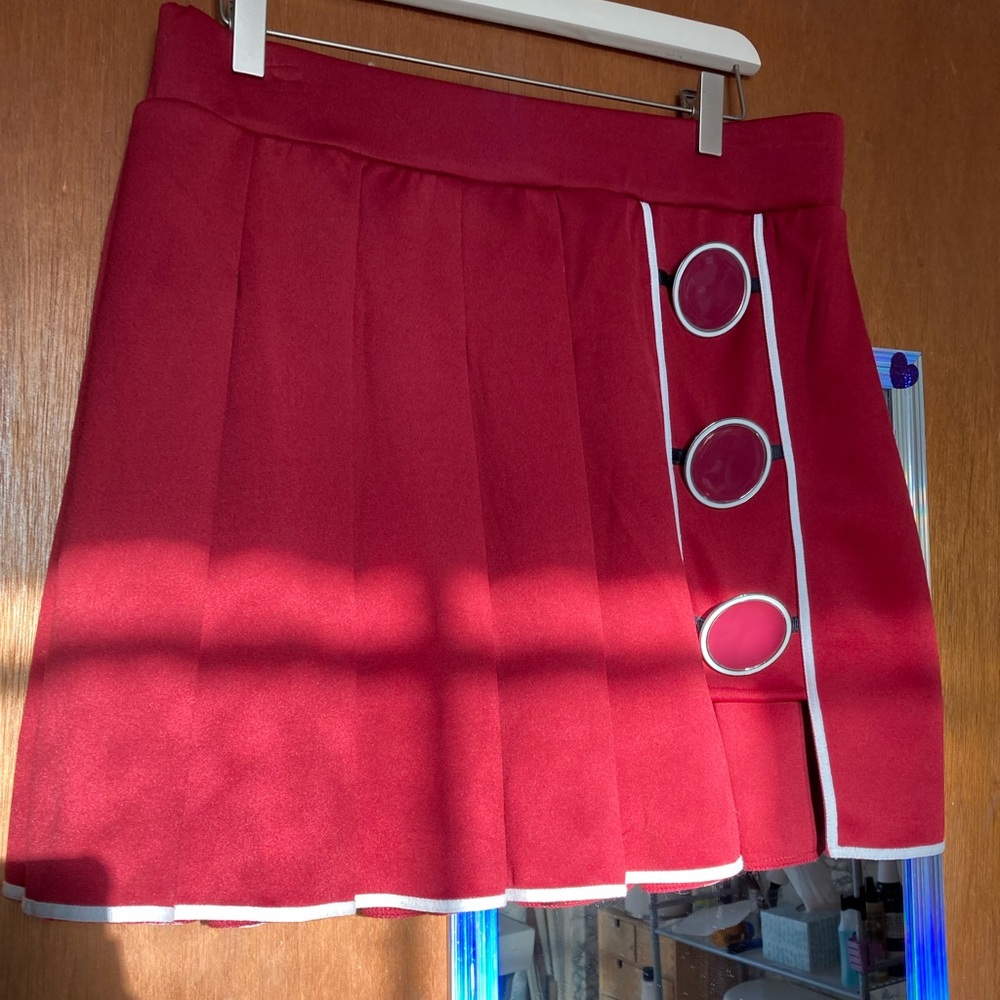 Naruto Shippuden Red Pleated Skirt with White Trim